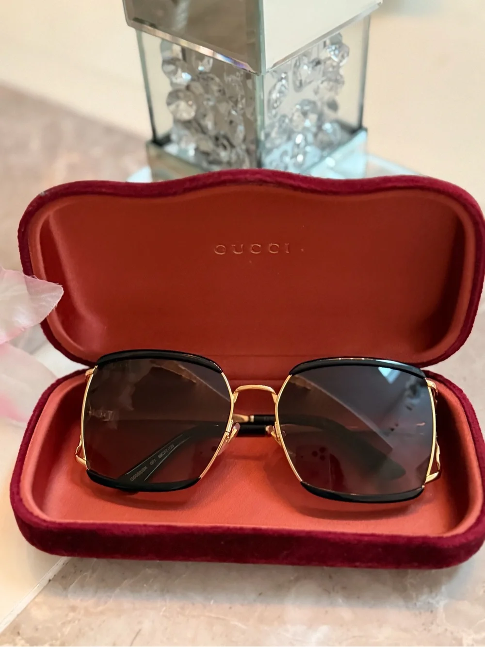 Gucci GG0593SK Oversized Square Sunglasses with Case